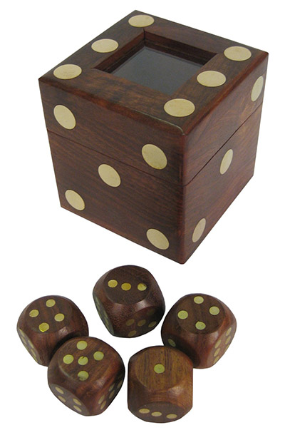 Dice Box With 5 Dice